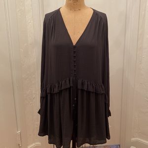 Grey crepe short dress